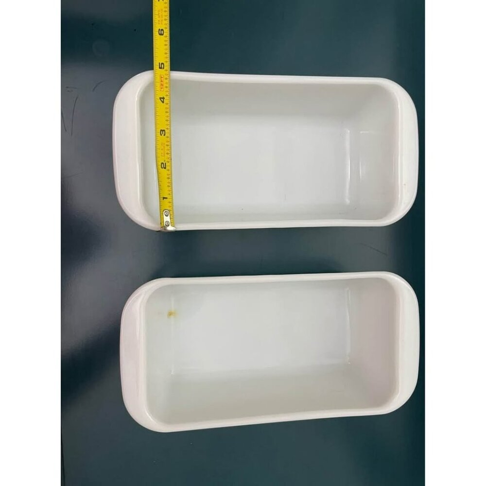 PYREX Vintage Milk Glass Loaf Pans Set of 2